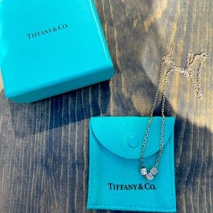 Retired T & C Block Letters Silver Necklace, Tiffany & Co